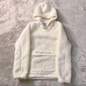 champion sherpa fluffy pocket hoodie